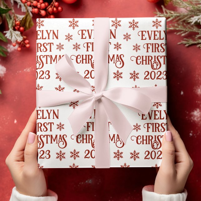Personlig Första jultexten Presentpapper (Skapare uppladdad)