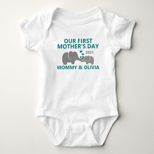 Personlig Första mors dag barnnamn T Shirt (Framsida)