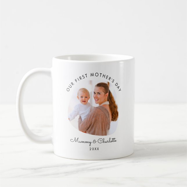Personlig Första Mors Dag Present till Mamma Kaffemugg (Vänster)
