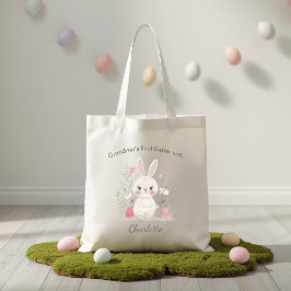 Personlig Första Påsken Tote Bag för Mormor Tygkasse