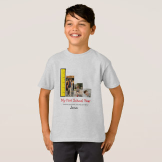 Personlig Första Skoldagen Foto Milstolpe T Shirt