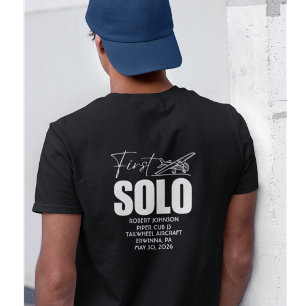 Personlig Första Solo-flygning   PILOT   Flygplan T Shirt