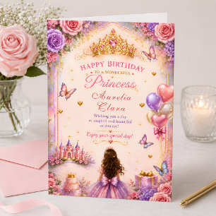 Personlig Förtrollad Prinsessa Födelsedags Hälsnin Kort