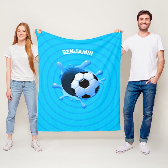Personlig Fotboll, blad Fleecefilt (På plats)
