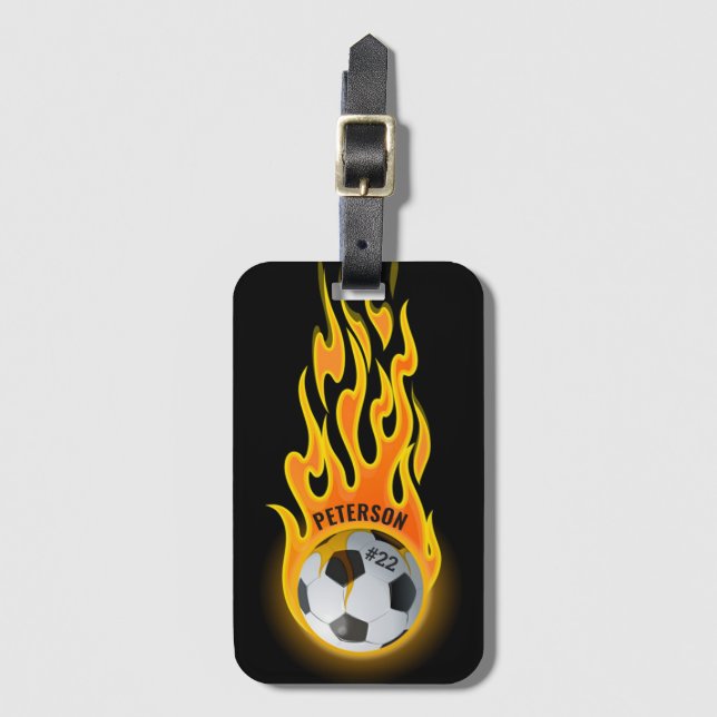Personlig Fotboll i Flames Team Player Bagagebricka (Framsida vertikal)