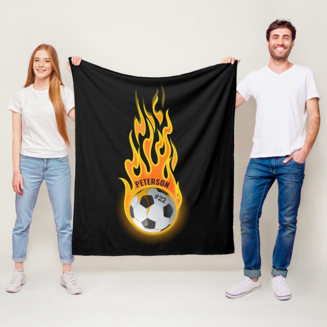Personlig Fotboll i Flames Team Player Fleecefilt (På plats)