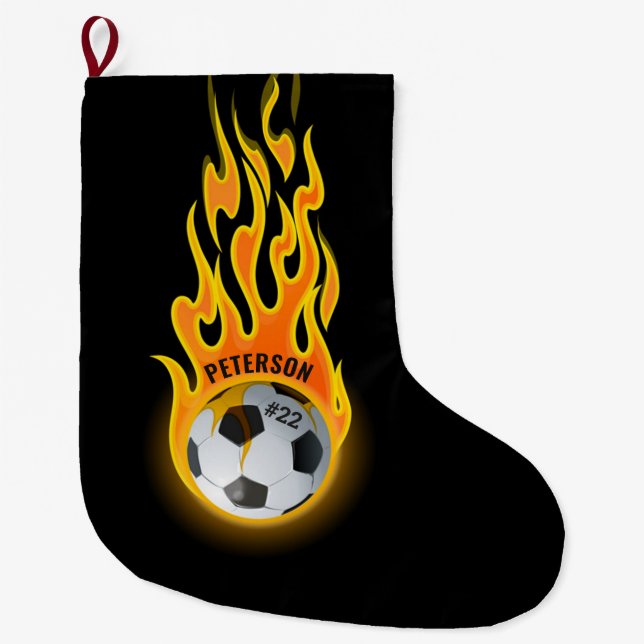 Personlig Fotboll i Flames Team Player Stor Julstrumpa (Framsidan)