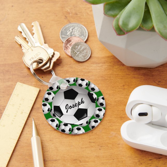 Personlig Fotboll i Mönster Nyckelring (Skrivbord)