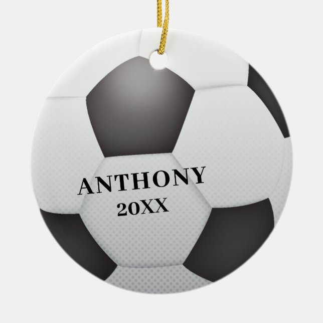 Personlig Fotboll Jul Julgransprydnad Keramik (Framsidan)