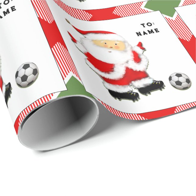 Personlig fotboll julpresent presentpapper (Rullad Hörn)
