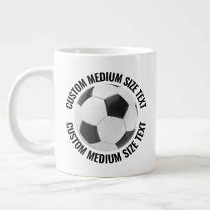 Personlig Fotboll Med Text i Medelstorlek Beställn Jumbo Mugg