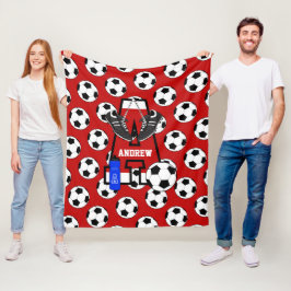 Personlig Fotboll Monogram Brev A Fleecefilt