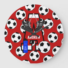 Personlig Fotboll Monogram Brev A Stor Klocka