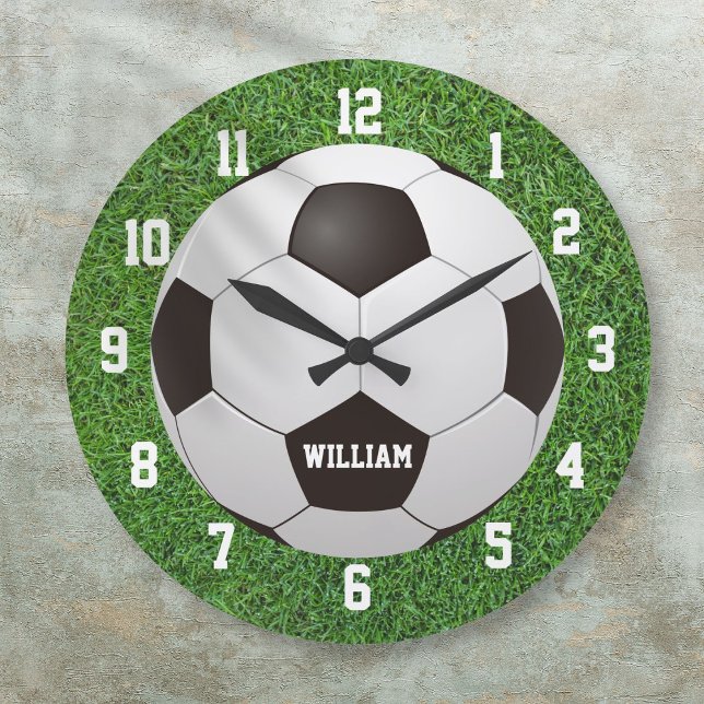 Personlig Fotboll Namn Stor Klocka (Soccer Football Personalized Name Large Clock)