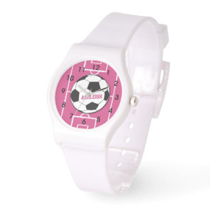 Personlig Fotboll och Fält Rosa Armbandsur