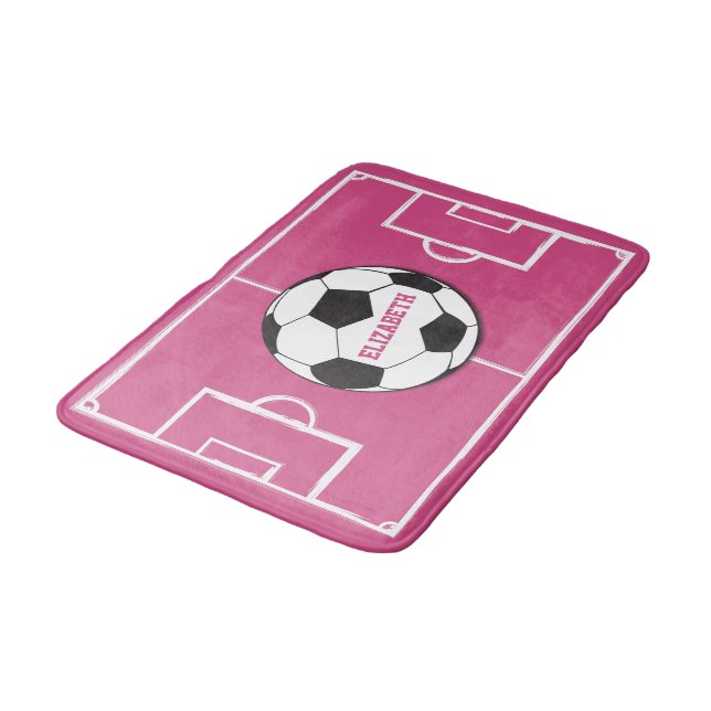 Personlig Fotboll och Fält Rosa Badrumsmatta (Vinklad)