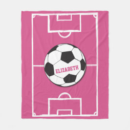 Personlig Fotboll och Fält Rosa Fleecefilt