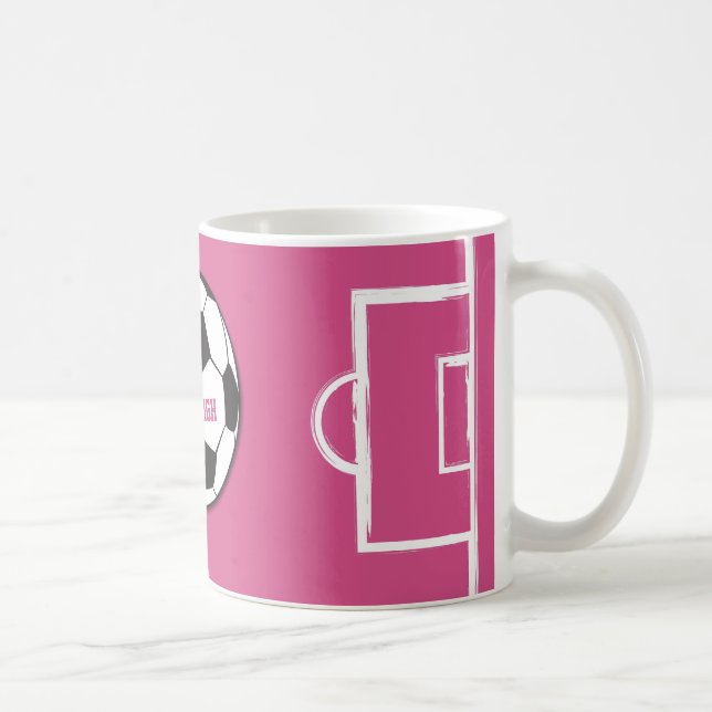 Personlig Fotboll och Fält Rosa Kaffemugg (Höger)