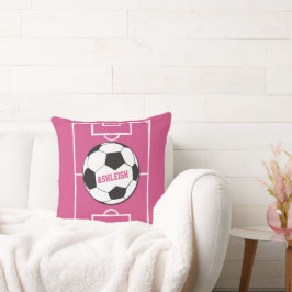 Personlig Fotboll och Fält Rosa Kudde