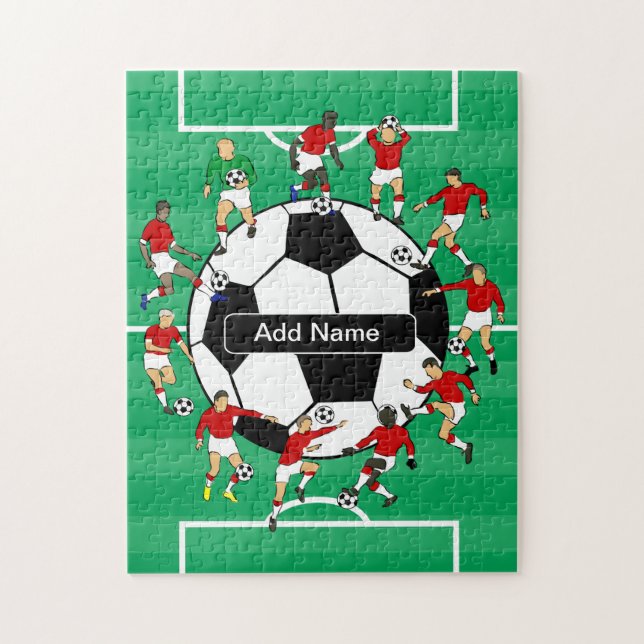 Personlig Fotboll och spelare Pussel (Vertikal)