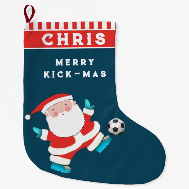 Personlig Fotboll - stor julklapp Julstrumpa (Framsidan)