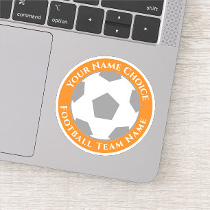 Personlig fotbollsfan med lagnamnsklistermärke klistermärken