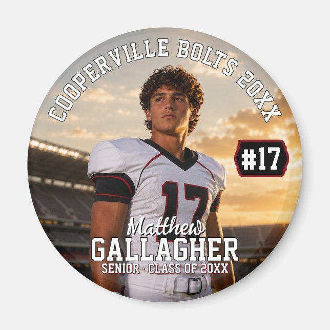 Personlig fotbollsfoto  magnet (① Click Personalize
② Tap the Photo
③ Click Change Image)