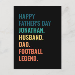 Personlig Fotbollslegend Hustru Fars Dag Helg Vykort