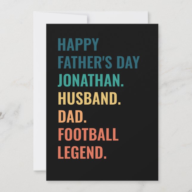 Personlig Fotbollslegend Hustru Fars Dag Julkort (Framsida)