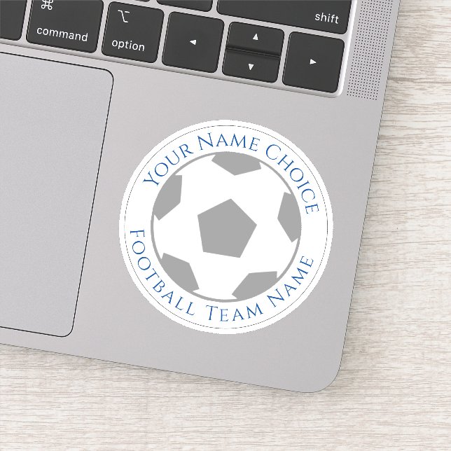 Personlig fotbollspresent med lagnamn dekal (Detalj)