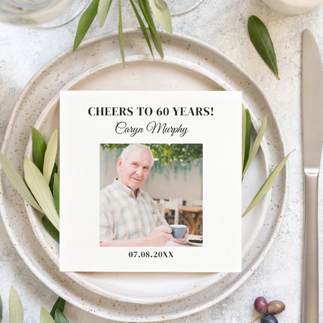 Personlig Foto 30:e 40:e 60:e 70:e födelsedagen Pappersservett (Skapare uppladdad)