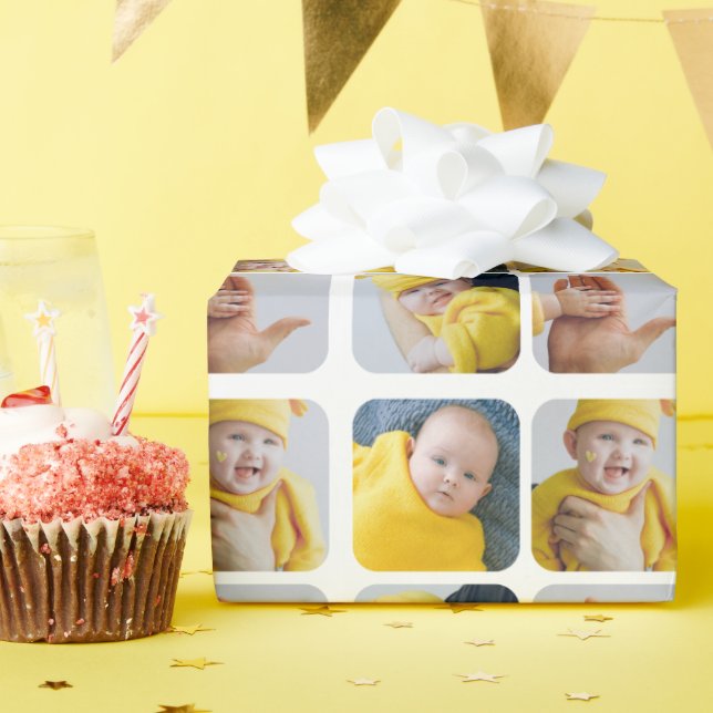 Personlig Foto 4-fotosamling Presentpapper (Födelsedagsfest)