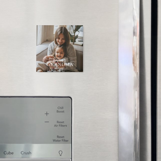 Personlig Foto & Anpassad Text Mormor Sedan -  Magnet (In Situ (Fridge))
