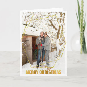 Personlig Foto för guld Ram God jul Kort