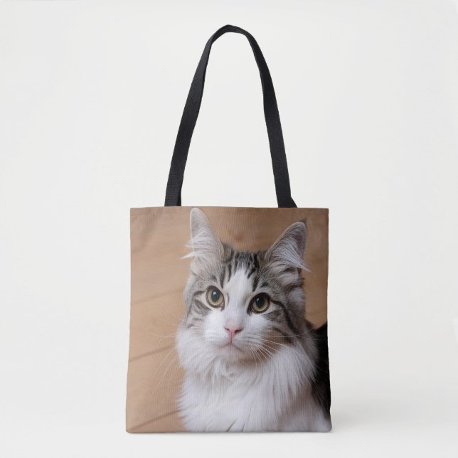 Personlig foto för kattälskare  tygkasse (Framsida)