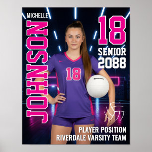 Personlig foto för senior volleybollspelare poster