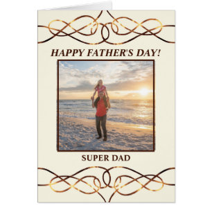 Personlig Foto Glad Fars Dag Super Pappa Hälsningskort