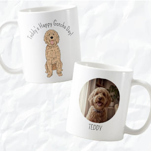 Personlig foto Golden Doodle Gotcha Day-mugg Kaffemugg