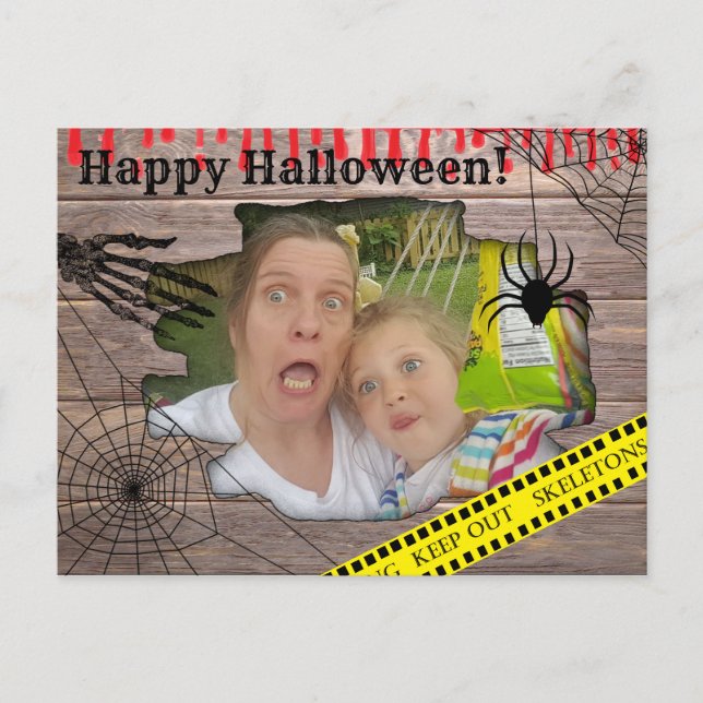 Personlig Foto Halloween som är uppsvällt bakom vä Vykort (Framsida)