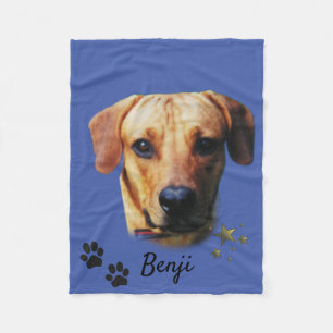 Personlig Foto Hund-slankvett med bild Fleecefilt