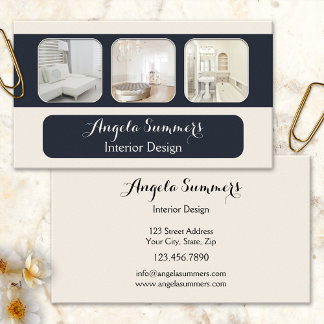 Personlig foto inredning design visitkort