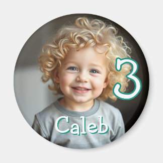 Personlig Foto, kylskåp för Namn och ålder Magnet