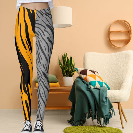 Personlig Foto Leopard Vild katt Mönster Animal Leggings