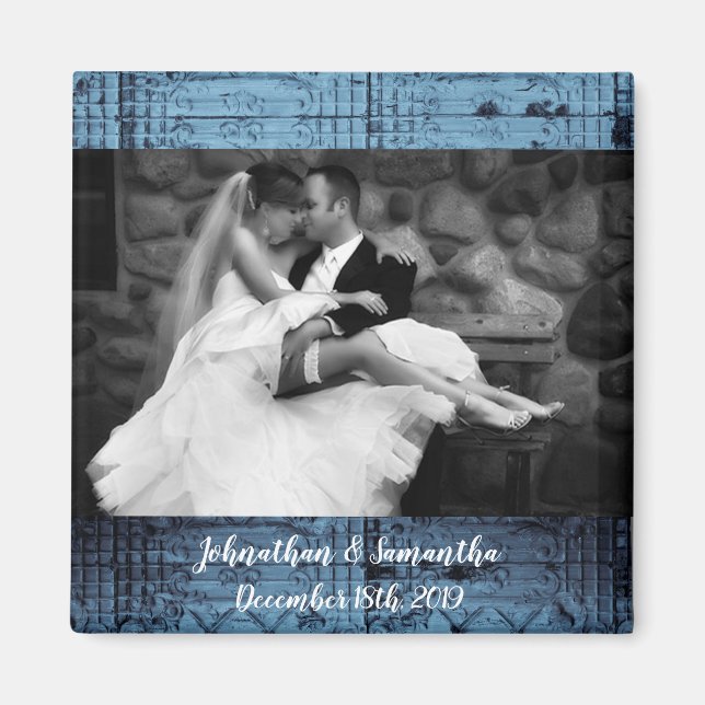 Personlig Foto Magnet Rustic Tin Panel-tak (Framsidan)