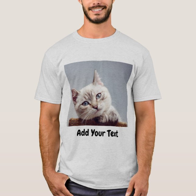 Personlig Foto med text T Shirt (Framsida)