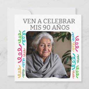 Personlig foto Min 90-årsfest Inbjudningar