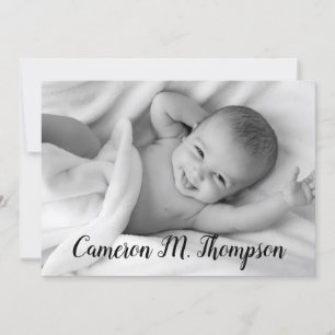 Personlig Foto Modern Baby Birth Notice Meddelande