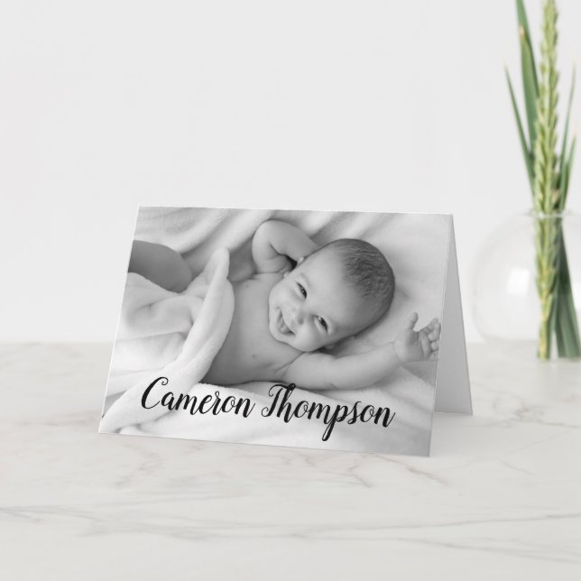 Personlig Foto Modern Baby födelsedag Meddelande (Framsida)