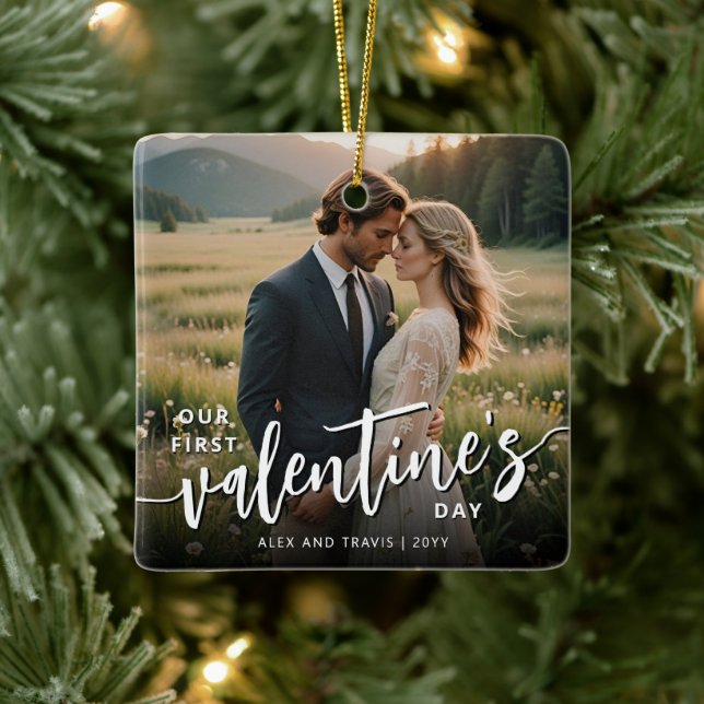 Personlig Foto Modern Första Alla hjärtans dag Julgransprydnad Keramik (Träd)