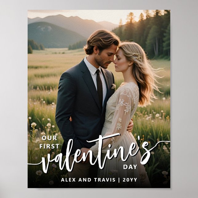 Personlig Foto Modern Första Alla hjärtans dag Poster (Framsidan)